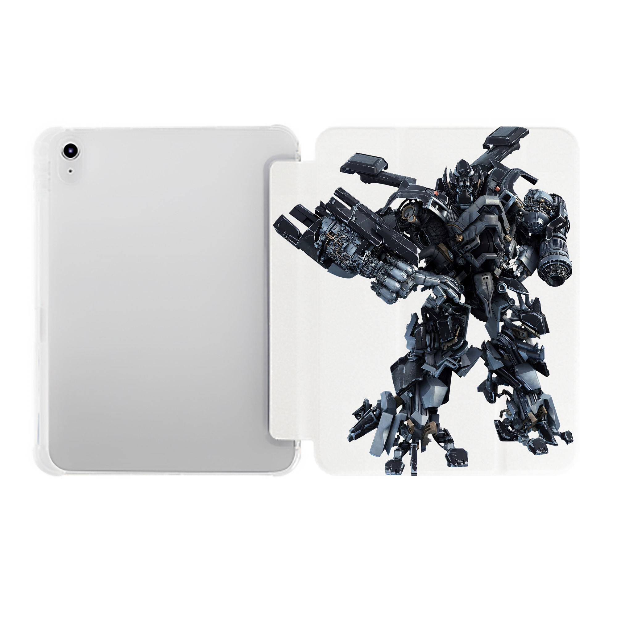 （画像用） Transformers トランスフォーマー IPad ケース ペン収納付き 三つ折りスタンド PUレザー×シリコン 対応機種9.5/10.5/10.9インチ